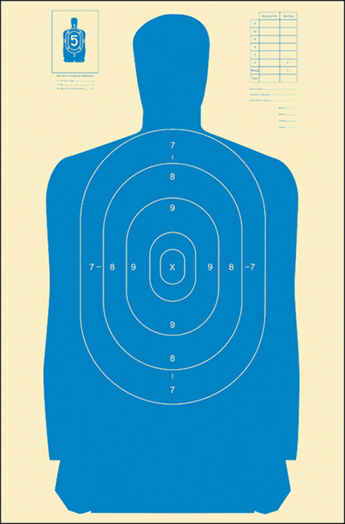 Action Target B27S Qualification Standard Silhouette Paper Target, Blue/White - B27SBLUE100
