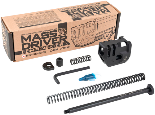 Strike Industries Mass Driver Compensator for Glock 17 Gen 5, Black - G5MDCOMPS