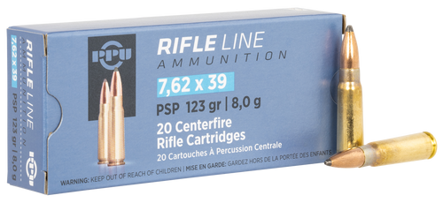 TR&Z PPU 7.62x39mm 123gr Pointed Soft Point Rifle Ammunition - PP739P