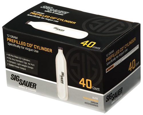 Sig Sauer CO2 Cylinders 12 Grams 40 Pack Silver - AC1240