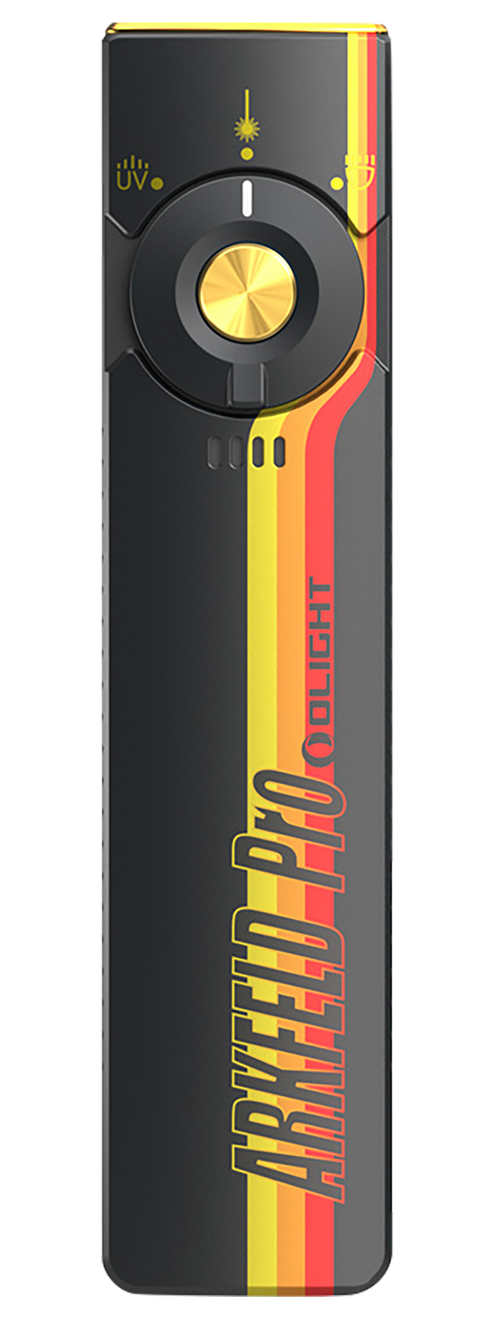 Olight Arkfeld Pro Flashlight, Black/Racing Stripes - AKPROC3RRSCW