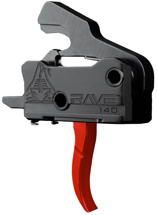 Rise Armament Rave 140 Single Stage AR Trigger, 3.5 lb Curved Red - T017RED