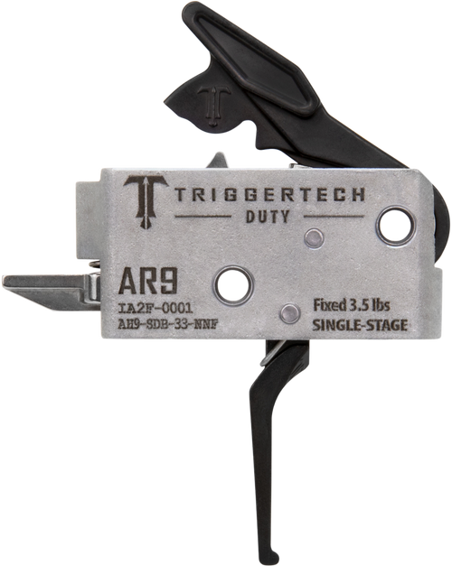 TriggerTech Duty Flat Trigger Single-Stage 3.5 lbs AR-9, Black Anodized - AH9SDB33NNF