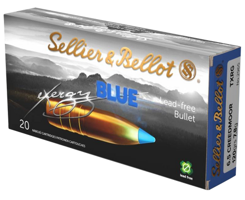 Sellier & Bellot eXergy Blue 6.5 Creedmoor 120gr Rifle Ammunition, 20/Box - SB65XA