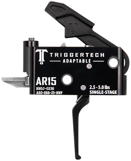 TriggerTech Adaptable Single-Stage Flat Trigger, 2.5-5.0 lbs Adjustable, Black - AR0SBB25NNF