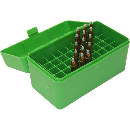 MTM Case-Gard Flip Top Rifle Ammo Box 50-Round Green - RSLD5010
