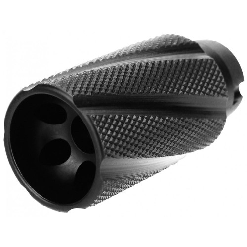 TacFire Knurled Linear Compensator Flash & Concussion Forwarder 7.62x39 14x1 LH, Black - MZ2023