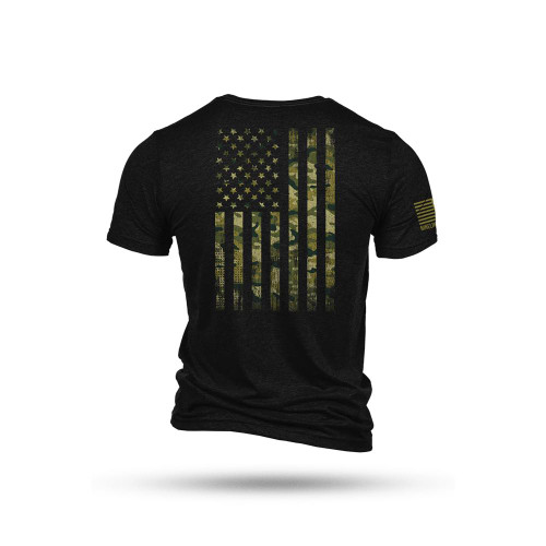 Nine Line Apparel American Camo Short Sleeve Shirt Black Triblend - AMERCAMO-TSTRI-CHARCOALBLACKTRIBLEND-XL