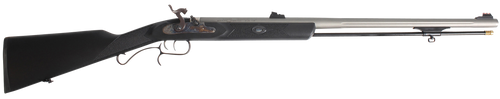 Traditions ShedHorn 50 Cal Musket 26" Percussion Sidelock Rifle, Black Synthetic/Stainless - R391050