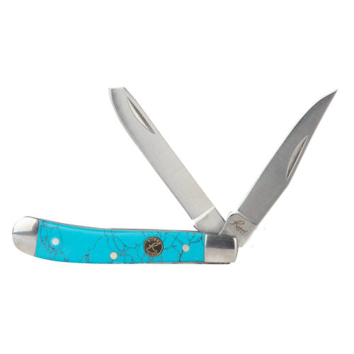 ABKT Roper Peanut 2-Blade Folding Knife, Turquoise - RP0006B
