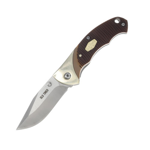 Old Timer Clip Folding Knife, Brown - 1227063