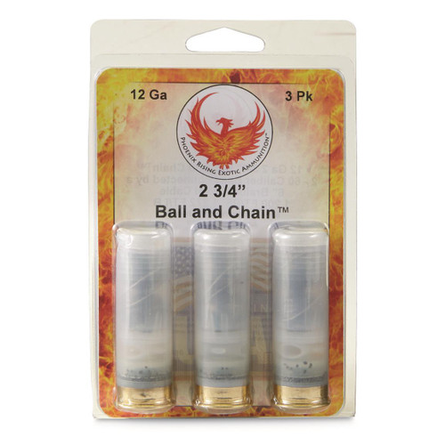Phoenix Rising Ball and Chain 12 Gauge 2-3/4" Specialty 3 Round Box - PR-BALL and CHAIN