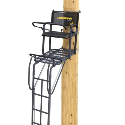 River's Edge Lockdown Ladder Treestand Wide 21 ft, Black - LD200