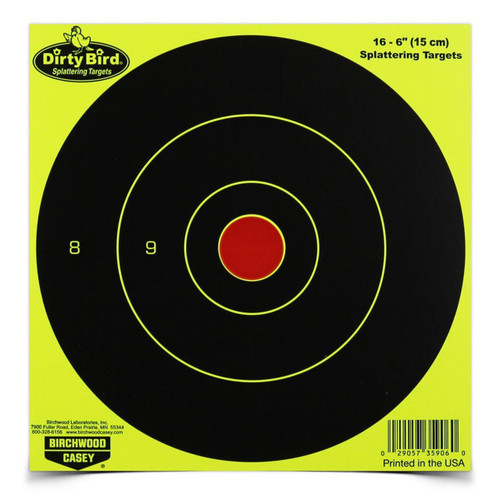 Birchwood Casey Dirty Bird 6" Yellow Bull's Eye Targets 100/ct - BC-35970