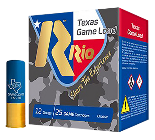 Rio Ammunition Plastic 12 Gauge 2.75" 1 1/4 oz #8 Shot 25 Round Box - TGHV368TX