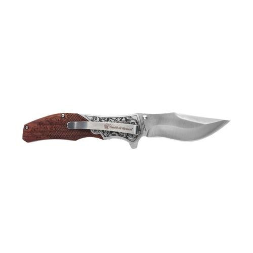 Smith & Wesson Unwavering Folding Knife 3-1/4" Clip Point Blade Brown - 1193149