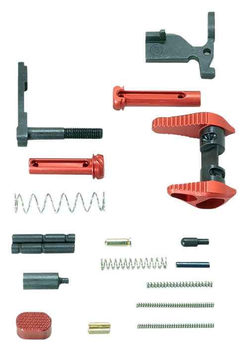 Timber Creek Outdoors Lower Parts Kit, Red Anodized Aluminum for AR-15 - ARLPKR