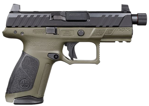 Beretta APX A1 Compact Tactical 9mm 4.2" 15+1/17+1rd Pistol, Black Slide/Olive Drab Green Frame - JAXA1C917TAC