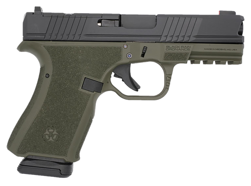 Black Rain Ordnance Frontline 9mm 4" 15+1 Compact Pistol, Olive Drab Green/Black - FL9MMODBLK