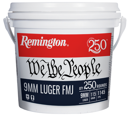 Remington UMC 9mm Luger 115gr Full Metal Jacket Handgun Ammo, 250 Rounds - 21385