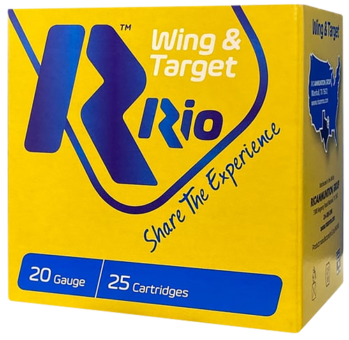 Rio Ammunition Plastic 20 Gauge 2.75" 7/8oz #8 Shot 25 Round Box - WT208