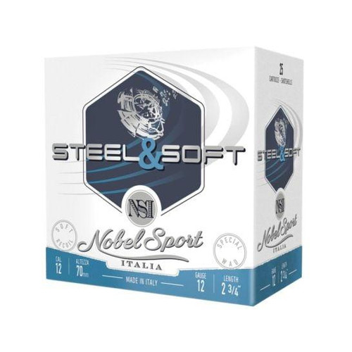 NobelSport Target Steel 12 Gauge 2-3/4" 1 oz #7 Shot 25 Round Box - ANS12STSO7