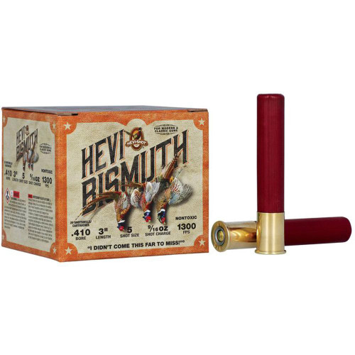 HEVI-Shot Hevi-Bismuth Upland Plastic 410 Gauge 3" #5 Shot 25 Round Box - HS19715