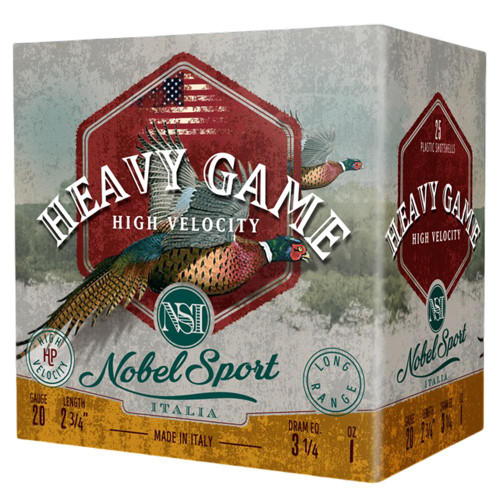 Nobel Sport Heavy Game High Velocity 20 Gauge 2-3/4" 1oz #5 Shot 25 Round Box - ANSVE205