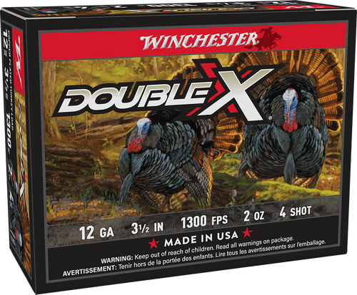 Winchester Double X High Velocity Turkey 12 Gauge 3.5" 2 oz #4 Shot 10 Round Box - STH12354