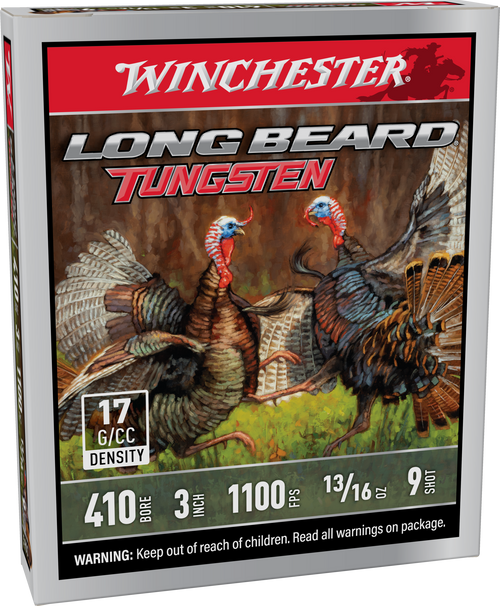Winchester Long Beard Tungsten Plastic 410 Gauge 3" #9 Shot 5 Round Box - LBT4139