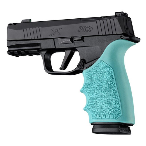 Hogue HandAll Beavertail Handgun Grip Sleeve for Sig Sauer P365 XMacro, Aqua - 18524