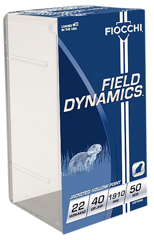 Fiocchi Brass 22 WMR 40gr JHP 50 Round Box - 22FWMB