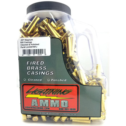 Lightning Ammo Reconditioned Cleaned and Polished Handgun Brass .357 Mag 500/ct - LA-3357MFJ