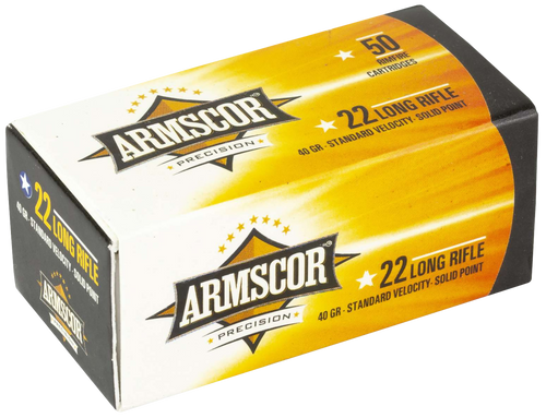 Armscor Brass .22 LR 40gr Solid Point 50 Round Box - 50012PH