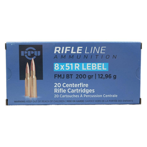PPU Metric Rifle Ammunition 8x51R Lebel 200gr FMJ-BT 2300 fps 20/ct - PP8L