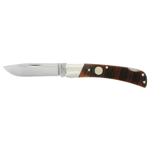Old Timer Generational USA Bruin Folding Knife, Silver/Brown - 5OTG
