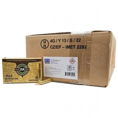 Patriot Sports .223 Rem 55gr FMJ 1000rd Rifle Ammunition - P223055FC