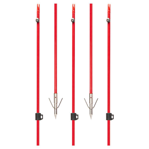 Cajun Bowfishing Fiberglass Arrow with Piranha Point XT, Red - ABF4910