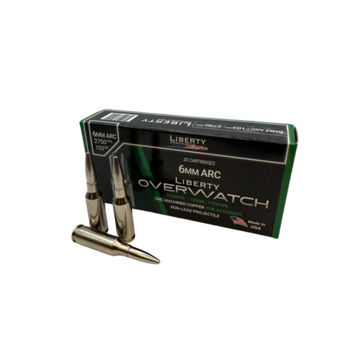 Liberty Ammunition Overwatch 6mm ARC 103gr Hollow Point Rifle Ammo, 20/Box - LAOW6MM073