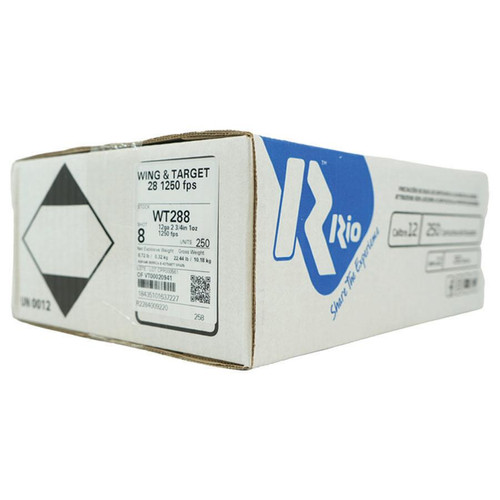 Rio Wing & Target Plastic 12 Gauge 1oz #8 Shot 250 Round Case - WT288C