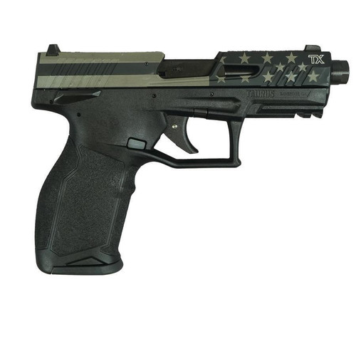 Taurus TX22 .22 LR 4.6" 16rd Handgun, Flag Slide/Black Frame - 1-2TX22141-EN1