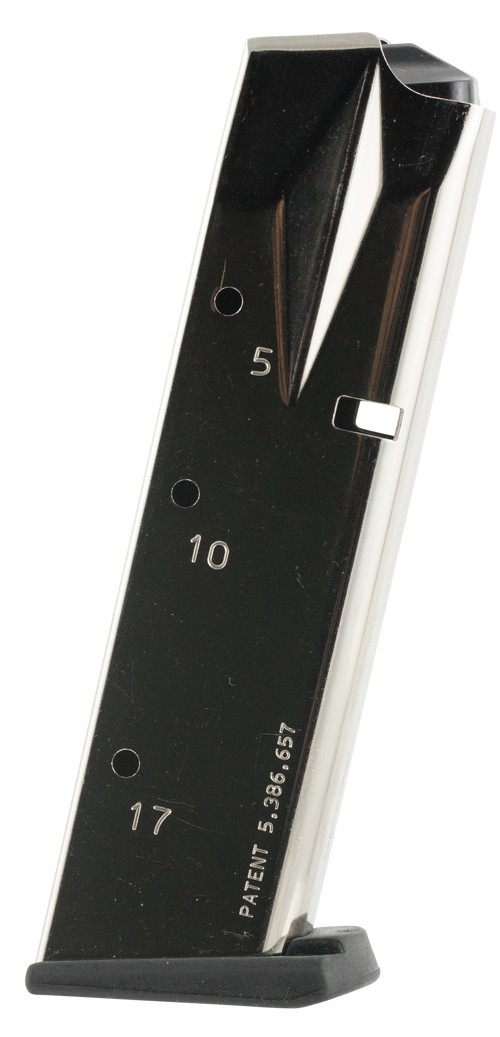 Mec-Gar S&W 9mm Luger 17rd Handgun Magazine, Nickel - MGSW5917N