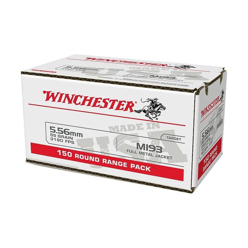 Winchester USA 5.56x45 55gr FMJ 600rd Case Rifle Ammunition - WM193150C