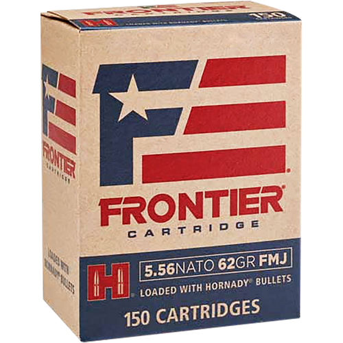 Frontier Cartridge Military Grade 5.56x45mm NATO 62gr Full Metal Jacket Rifle Ammo, 150 Rounds Per Box - FR2615