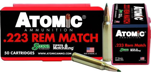 Atomic 223 Rem 77gr Tipped Matchking Rifle Ammo, 50rd Box - 00452