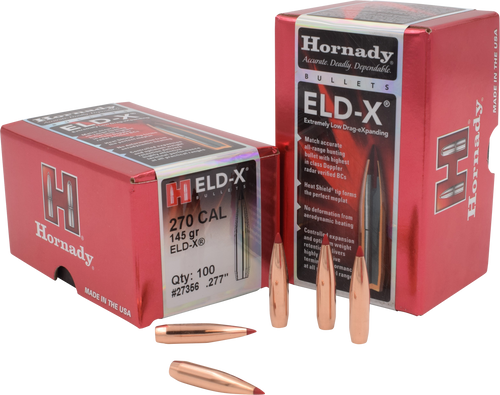 Hornady ELD-X 270 Caliber Reloading Bullets 145 Grain - 27356