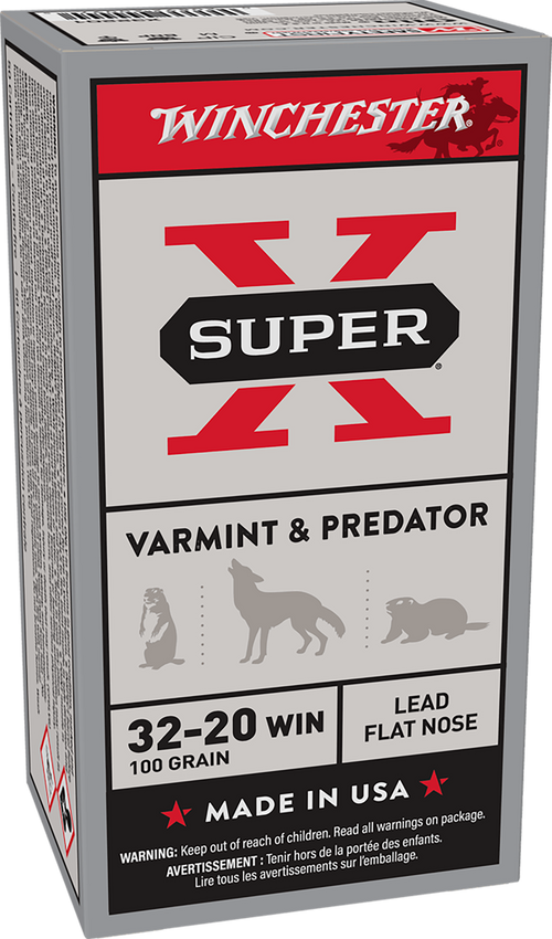 Winchester Super-X 32-20 Win 100gr Lead Rifle Ammo, 50rd Box - X32201