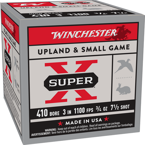 Winchester Super-X Lead Plastic 410 Gauge 3" 3/4 oz #7.5 Shot 25 Round Box - X413H7