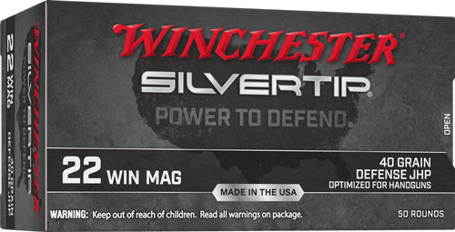 Winchester Silvertip Brass .22 WMR 40gr JHP 50 Round Box - W22MST