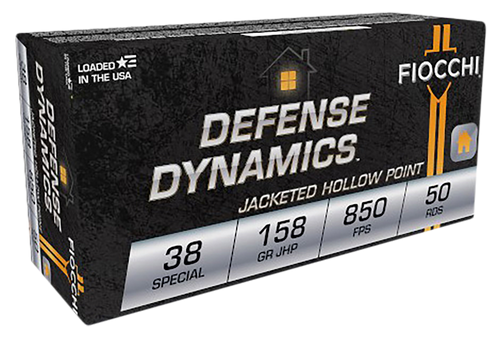 Fiocchi 38 Special 158gr Jacketed Hollow Point Handgun Ammunition, 50rd Box - 38B